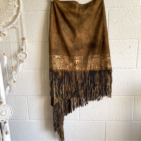 NWT Free People X Brenda Knight Riverbend Suede Skirt - Picture 6 of 15